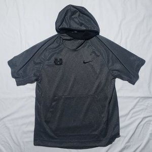 NIKE UTAH STATE AGGIES SHORT SLEEVE DRI FIT HOODIE GREY LARGE EUC